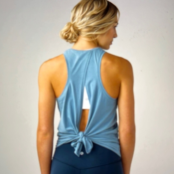 Lululemon All Tied Up Tank Top Wear it Two Ways Knot Pima Cotton Yoga Workout - Picture 1 of 10